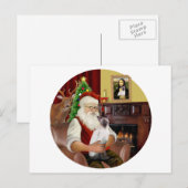 Santa's Chocoladepunt Siamees Feestdagenkaart (Voorkant / Achterkant)