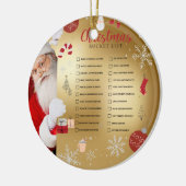 Santa's Christmas Bucket List Rood Goud Ornament (Links)
