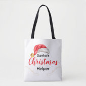 Santa's Christmas Helper Customizable Tote Bag (Voorkant)