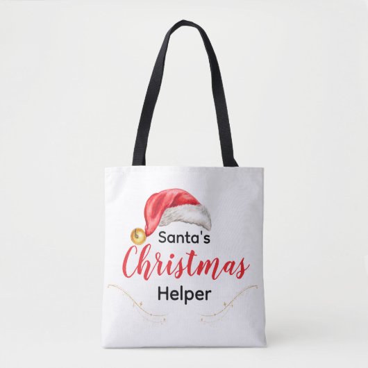 Santa's Christmas Helper Customizable Tote Bag (Voorkant)