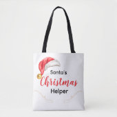 Santa's Christmas Helper Customizable Tote Bag (Voorkant)