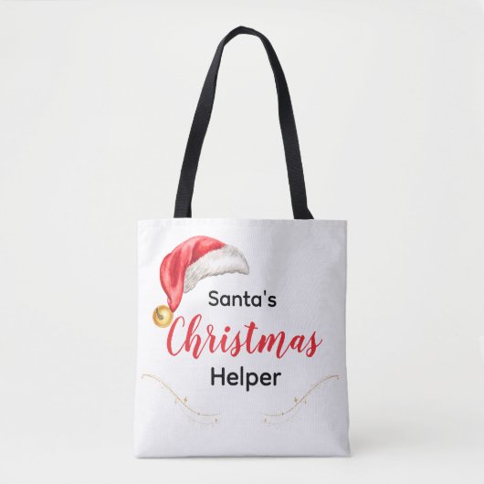 Santa's Christmas Helper Customizable Tote Bag (Voorkant)
