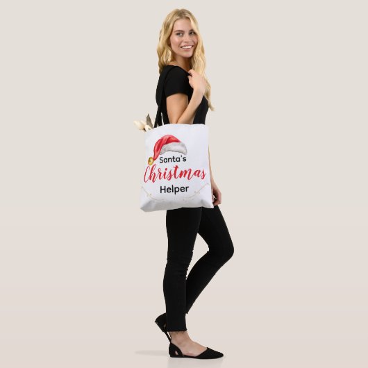 Santa's Christmas Helper Customizable Tote Bag (Op model)
