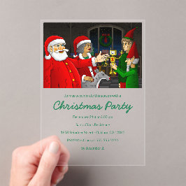 Santa's Christmas Party Invitation Acryl Uitnodigingen