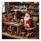 Santa's Christmas Speelgoed Workshop Perfect Poster (Voorkant)