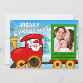 Santa's Christmas Train Feestdagenkaart