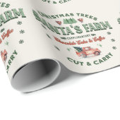 Santa's Christmas Tree Boerderij Logo  stijl Cadeaupapier (Rol Hoek)