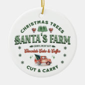 Santa's Christmas Tree Boerderij Logo  stijl Keramisch Ornament (Voorkant)
