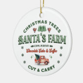Santa's Christmas Tree Boerderij Logo  stijl Keramisch Ornament (Links)