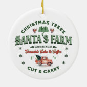 Santa's Christmas Tree Boerderij Logo  stijl Keramisch Ornament (Achterkant)