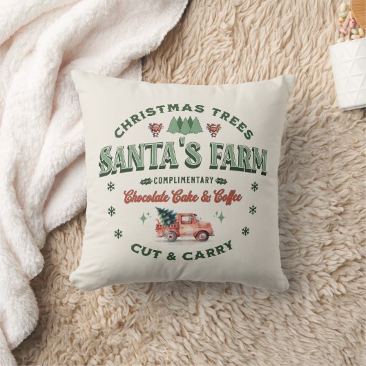 Santa's Christmas Tree Boerderij Logo  stijl Kussen (Deken)