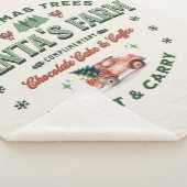 Santa's Christmas Tree Boerderij Logo stijl Sherpa Deken (3/4)