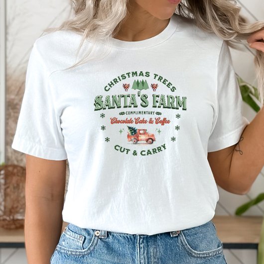 Santa's Christmas Tree Boerderij Logo  stijl Tri-Blend Shirt