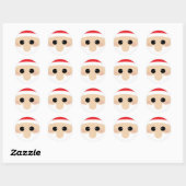 Santa's Closeup Funny Ronde Sticker (Vel)