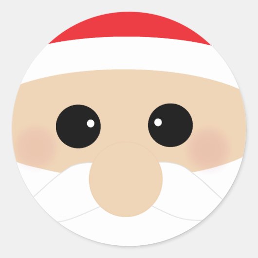 Santa's Closeup Funny Ronde Sticker (Voorkant)