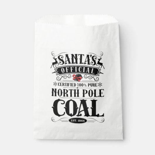 Santa's Coal Favor Bags Bedankzakje (Voorkant)