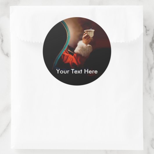 Santa's Coffee Break Ronde Sticker (Tas)