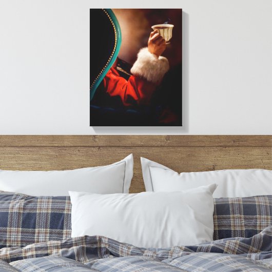 Santa's Coffee Break Vintage Canvas Afdruk (Insitu (Slaapkamer))
