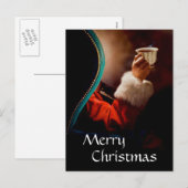 Santa's Coffee Break Vintage Feestdagenkaart (Voorkant / Achterkant)