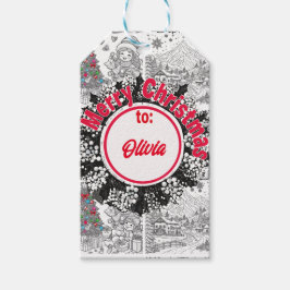 Santa's Color-In Cheer Tag Cadeaulabel
