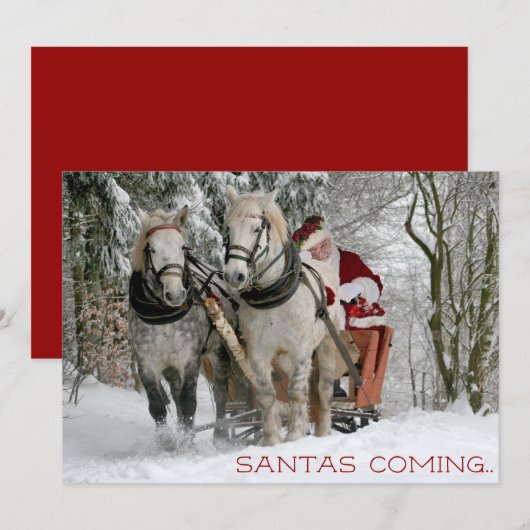 Santas Coming Feestdagenkaart (Voorkant / Achterkant)