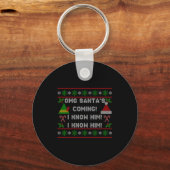 Santa's Coming! I Know Him! Ugly Christmas Sweater Sleutelhanger (Voorkant)