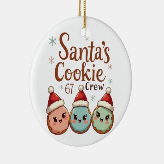 Santa's Cookie 67 Crew Keramisch Ornament (Rechts)