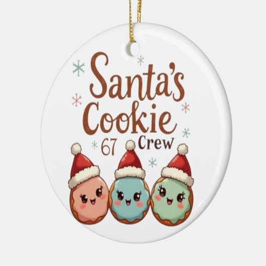 Santa's Cookie 67 Crew Keramisch Ornament (Links)