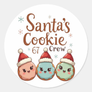 Santa's Cookie 67 Crew Ronde Sticker
