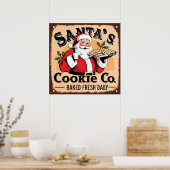 Santa's Cookie Co.  teken Poster (Keuken)