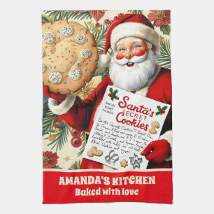 Santa's Cookie Recept Gepersonaliseerde Kerst Theedoek
