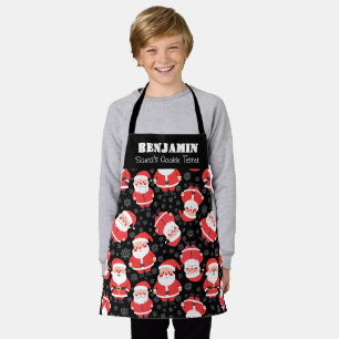 Santa's Cookie Tester Jongens Zwart Patroon Schort