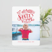 Santa's Cookies Holiday Kerstfeest Funny-fotokaart Feestdagenkaart (Staand voorkant)