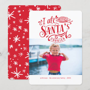 Santa's Cookies Holiday Kerstfeest Funny-fotokaart Feestdagenkaart