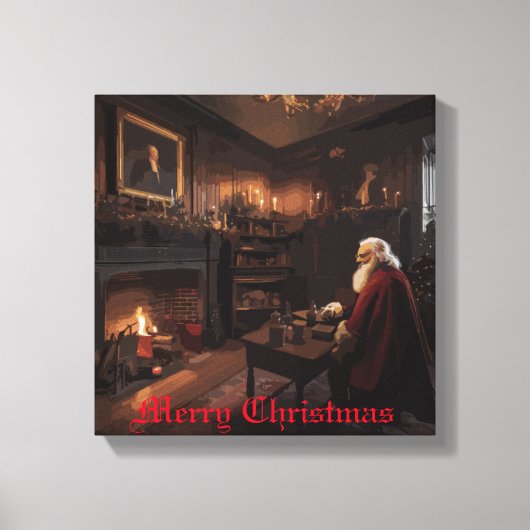 Santa's Cosy Nook Canvas Afdruk (Voorkant)