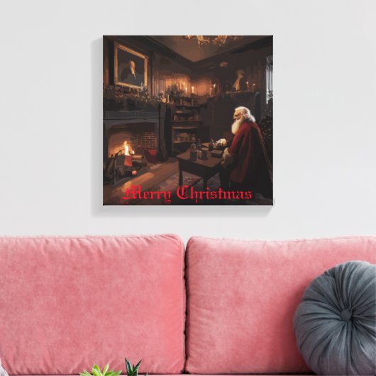Santa's Cosy Nook Canvas Afdruk (Insitu (Woonkamer))