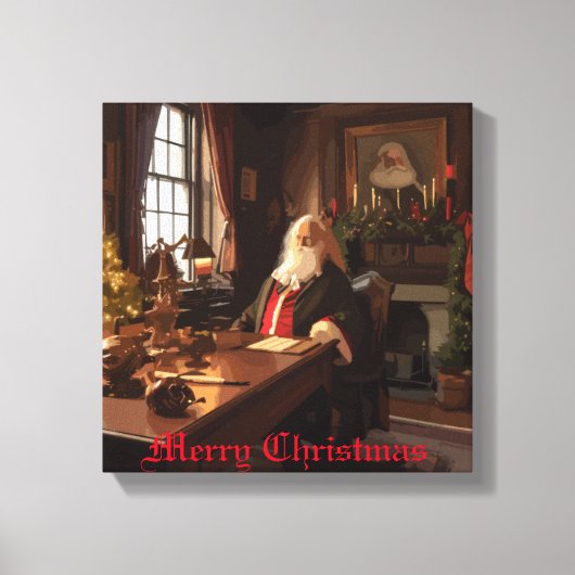Santa's Cosy Nook Canvas Afdruk (Voorkant)