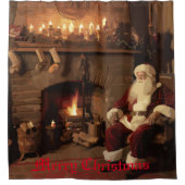 Santa's Cosy Nook Douchegordijn (Voorkant)