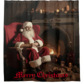Santa's Cosy Nook Douchegordijn (Voorkant)
