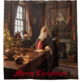 Santa's Cosy Nook Douchegordijn (Voorkant)