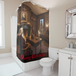 Santa's Cosy Nook Douchegordijn