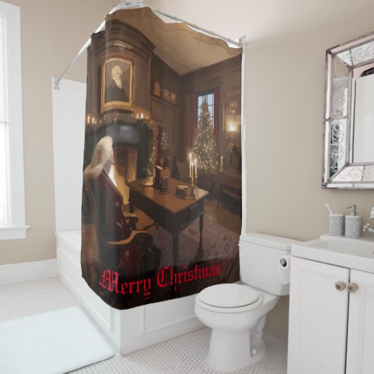 Santa's Cosy Nook Douchegordijn (In situ)