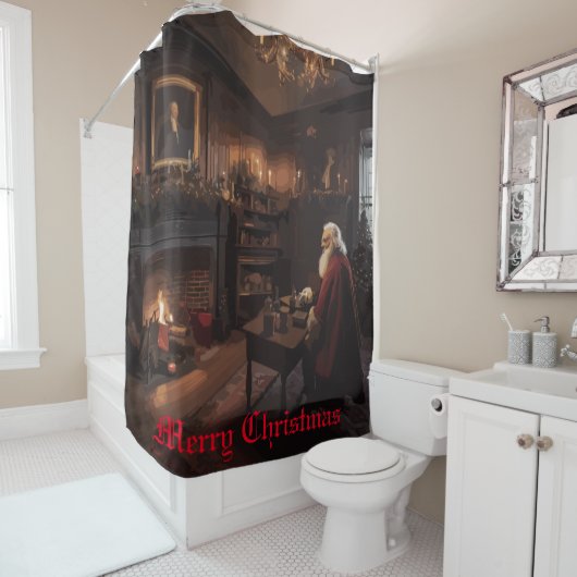 Santa's Cosy Nook Douchegordijn (In situ)