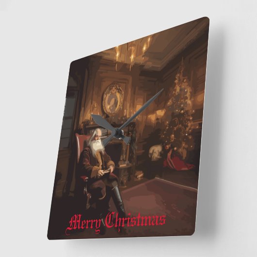 Santa's Cosy Nook Vierkante Klok (Hoek)