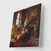 Santa's Cosy Nook Vierkante Klok (Hoek)