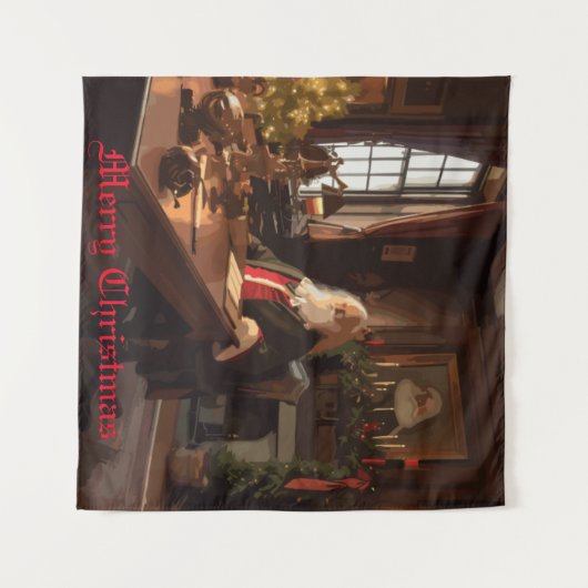 Santa's Cosy Nook Wandkleed (Voorkant (horizontaal))