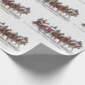 Santa's Country Sleigh Ride Wrapping Paper Cadeaupapier (Hoek)