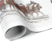 Santa's Country Sleigh Ride Wrapping Paper Cadeaupapier (Rol Hoek)