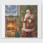 Santa's Cozy Visit - A Night of Wonder Cadeaupapier (Vlak)