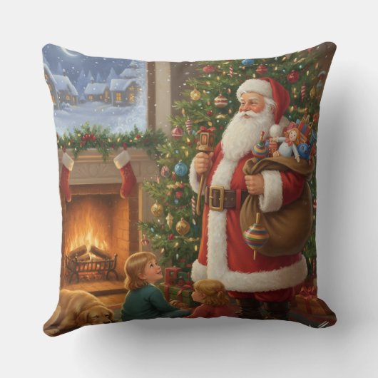 Santa's Cozy Visit - A Night of Wonder Kussen (Achterkant)